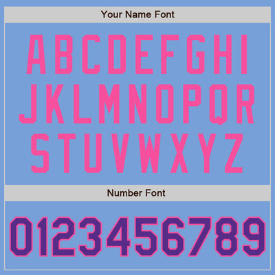 Custom Light Blue Purple-Pink Authentic Two Tone Baseball Jersey