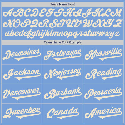 Custom Light Blue Cream Authentic Two Tone Baseball Jersey