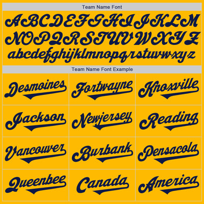 Custom Gold Navy Authentic Two Tone Baseball Jersey