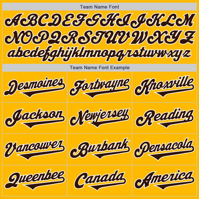 Custom Gold Brown-White Authentic Two Tone Baseball Jersey