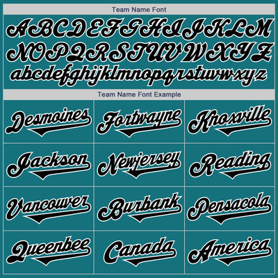 Custom Teal Black-White Authentic Two Tone Baseball Jersey