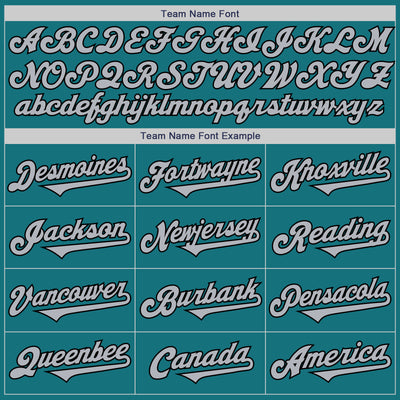 Custom Teal Gray-Black Authentic Two Tone Baseball Jersey