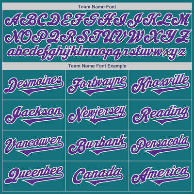 Custom Teal Purple-White Authentic Two Tone Baseball Jersey