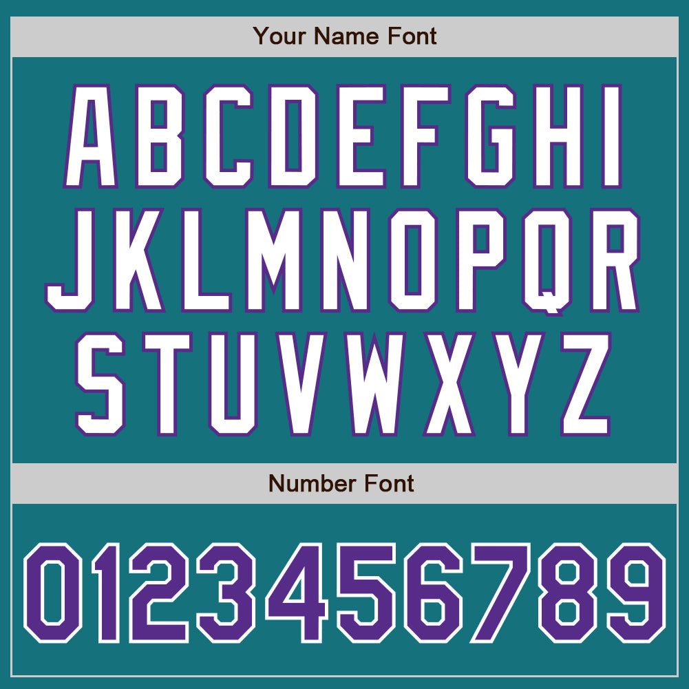 Custom Teal Purple-White Authentic Two Tone Baseball Jersey