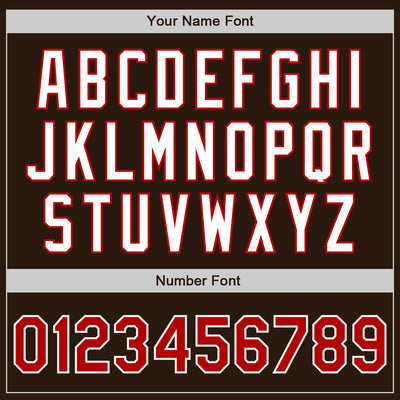 Custom Brown Red-White Authentic Two Tone Baseball Jersey