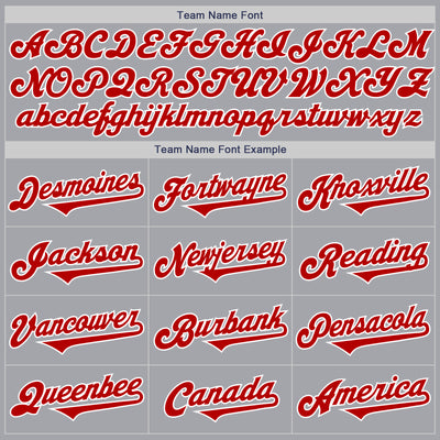 Custom Gray Red-White Authentic Two Tone Baseball Jersey