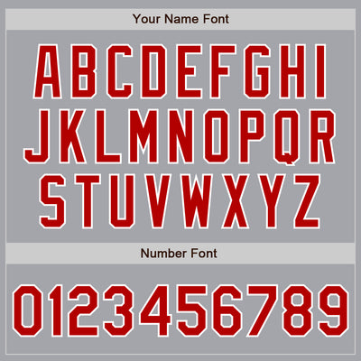 Custom Gray Red-White Authentic Two Tone Baseball Jersey