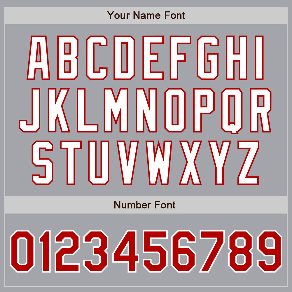Custom Gray Red-White Authentic Two Tone Baseball Jersey