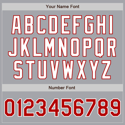 Custom Gray Red-White Authentic Two Tone Baseball Jersey