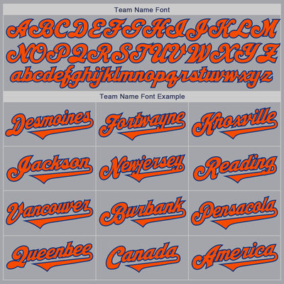 Custom Gray Orange-Royal Authentic Two Tone Baseball Jersey