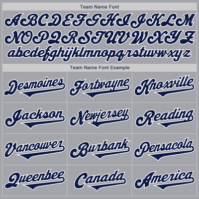 Custom Gray Navy-White Authentic Two Tone Baseball Jersey