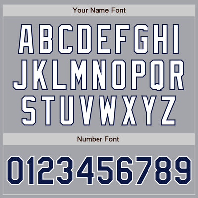 Custom Gray Navy-White Authentic Two Tone Baseball Jersey