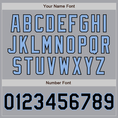 Custom Gray Black-Light Blue Authentic Two Tone Baseball Jersey