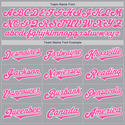 Custom Gray Pink-White Authentic Two Tone Baseball Jersey