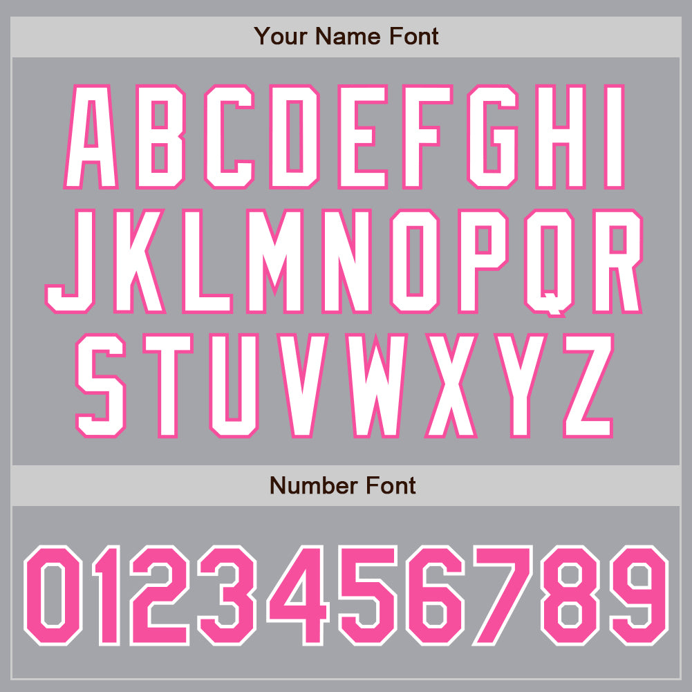 Custom Gray Pink-White Authentic Two Tone Baseball Jersey