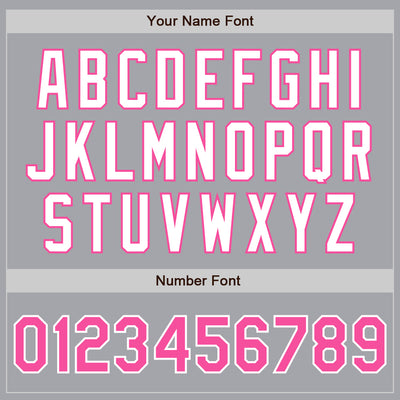 Custom Gray Pink-White Authentic Two Tone Baseball Jersey