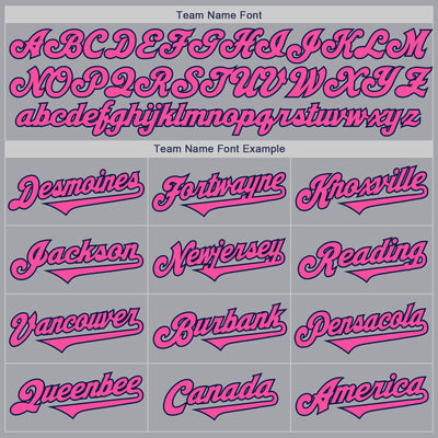 Custom Gray Pink-Navy Authentic Two Tone Baseball Jersey