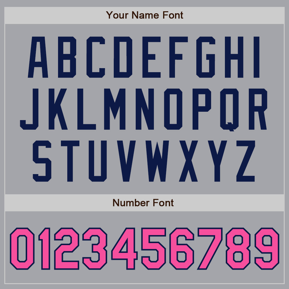 Custom Gray Pink-Navy Authentic Two Tone Baseball Jersey