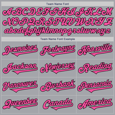 Custom Gray Pink-Black Authentic Two Tone Baseball Jersey