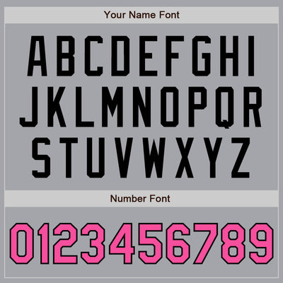 Custom Gray Pink-Black Authentic Two Tone Baseball Jersey