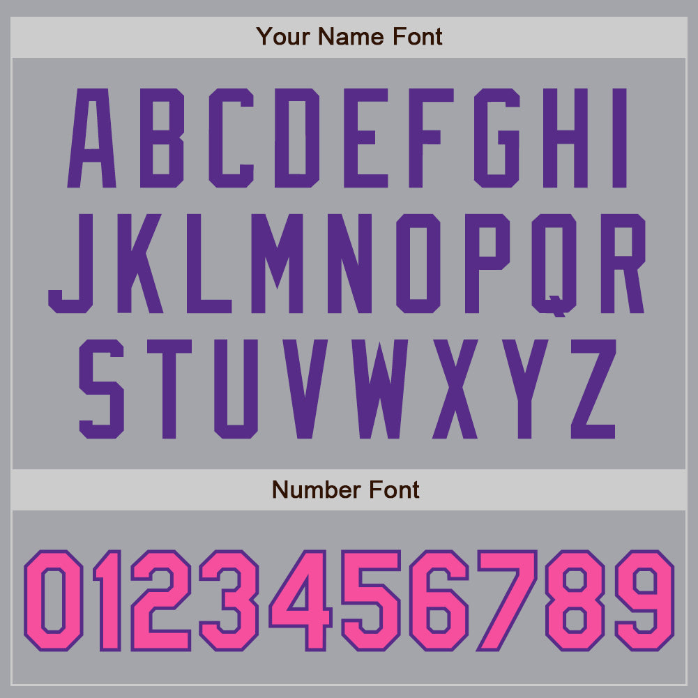 Custom Gray Pink-Purple Authentic Two Tone Baseball Jersey