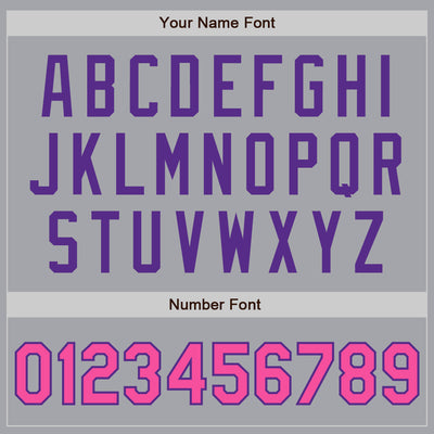 Custom Gray Pink-Purple Authentic Two Tone Baseball Jersey