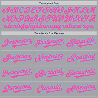 Custom Gray Pink-Light Blue Authentic Two Tone Baseball Jersey