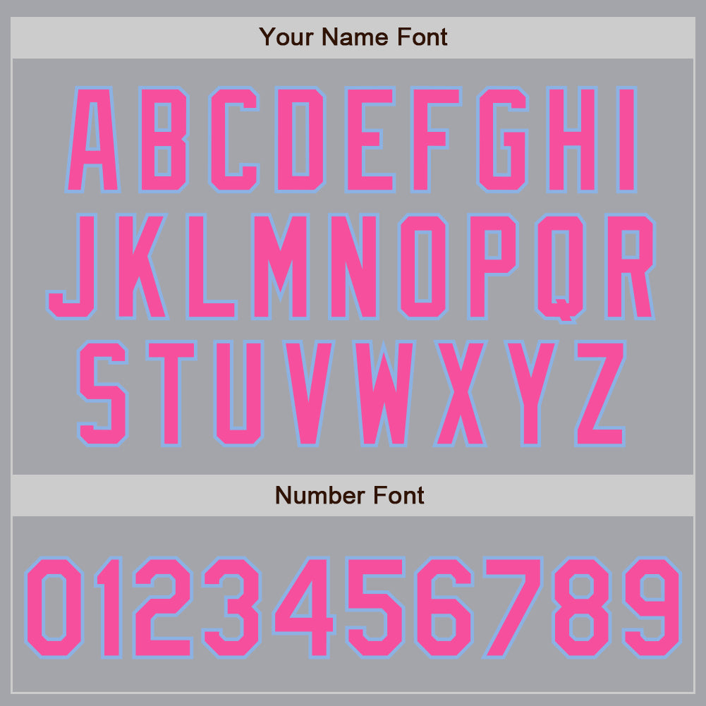 Custom Gray Pink-Light Blue Authentic Two Tone Baseball Jersey