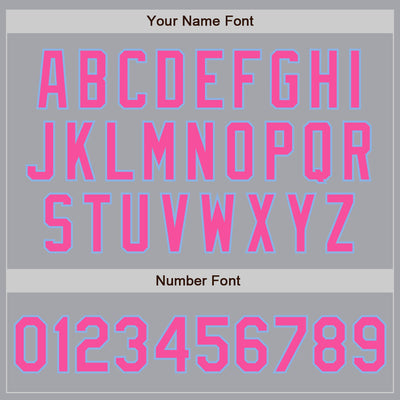 Custom Gray Pink-Light Blue Authentic Two Tone Baseball Jersey