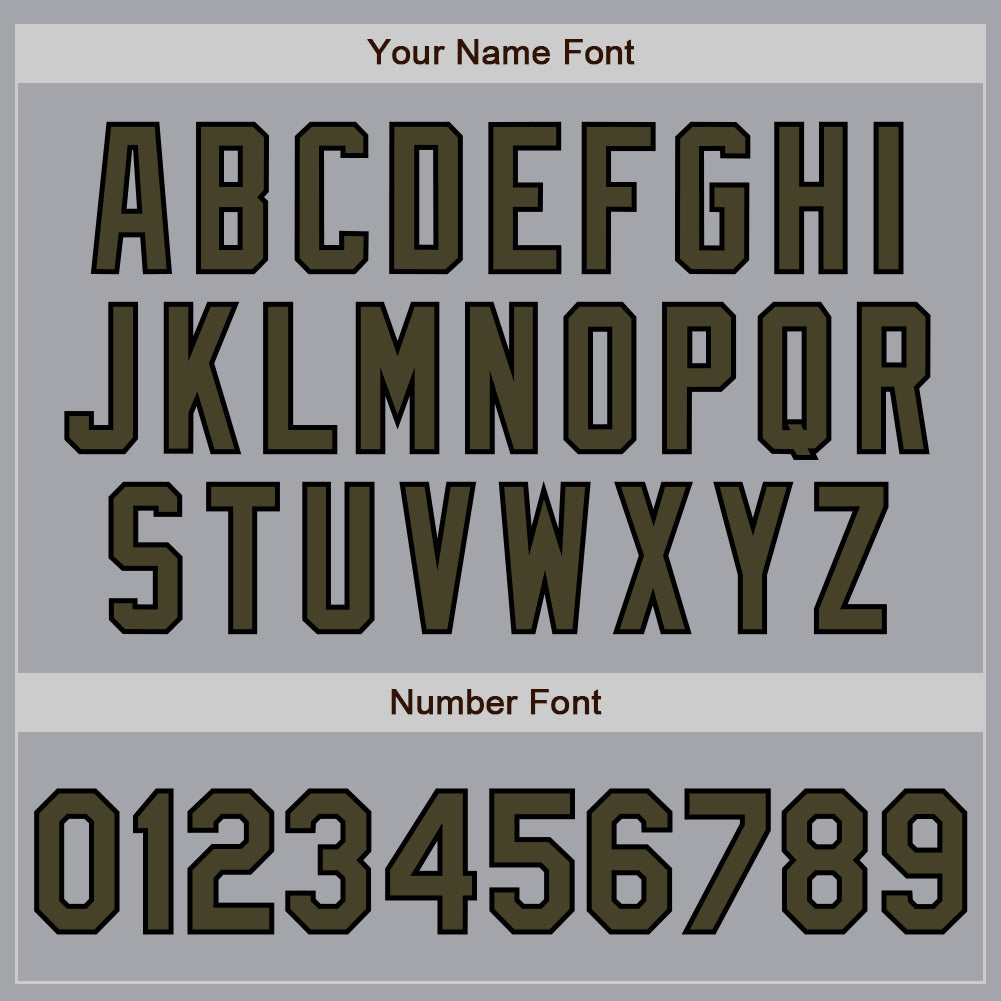 Custom Gray Olive-Black Authentic Two Tone Baseball Jersey