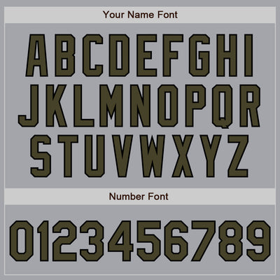 Custom Gray Olive-Black Authentic Two Tone Baseball Jersey