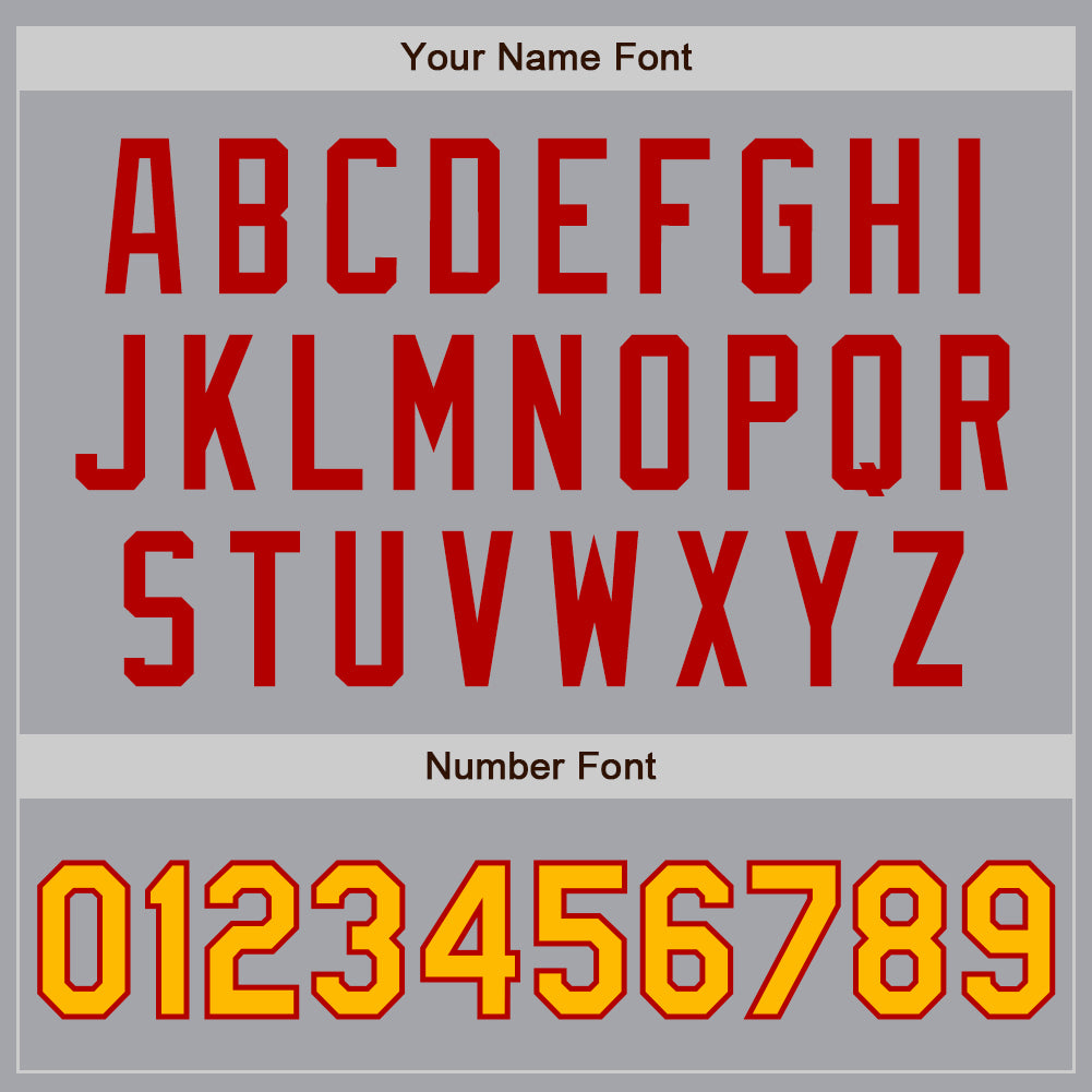 Custom Gray Gold-Red Authentic Two Tone Baseball Jersey