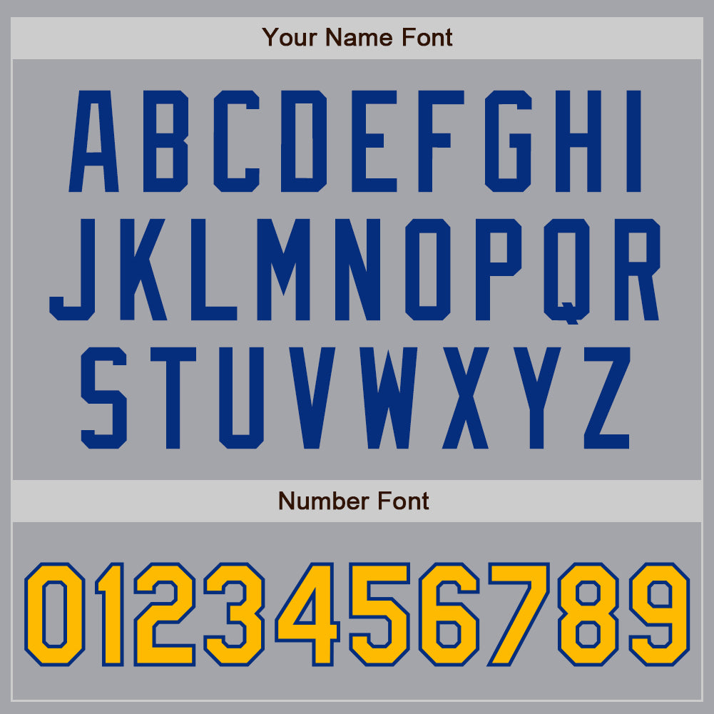 Custom Gray Gold-Royal Authentic Two Tone Baseball Jersey