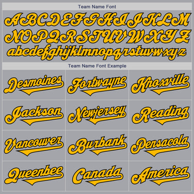 Custom Gray Gold-Black Authentic Two Tone Baseball Jersey