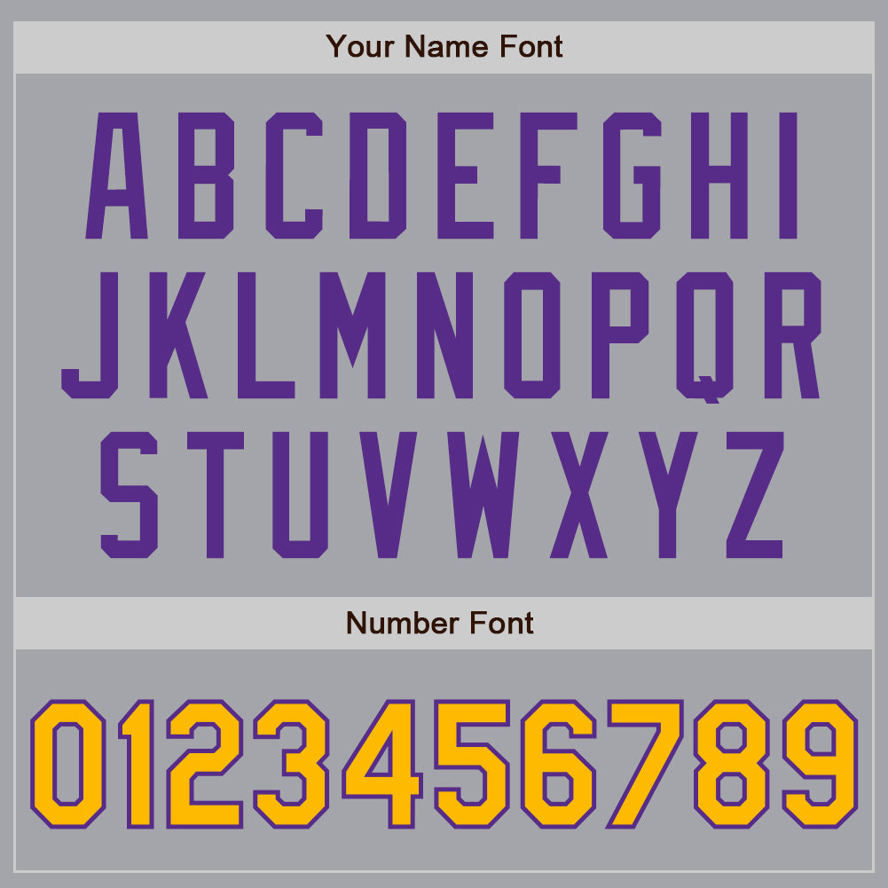 Custom Gray Gold-Purple Authentic Two Tone Baseball Jersey