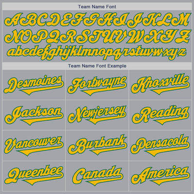 Custom Gray Gold-Kelly Green Authentic Two Tone Baseball Jersey