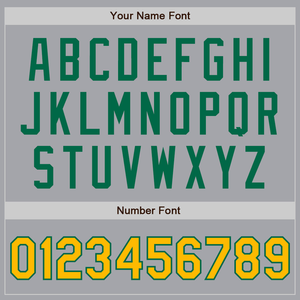 Custom Gray Gold-Kelly Green Authentic Two Tone Baseball Jersey