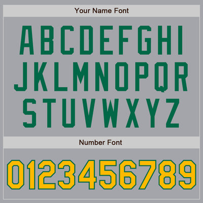 Custom Gray Gold-Kelly Green Authentic Two Tone Baseball Jersey