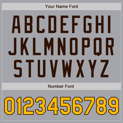 Custom Gray Gold-Brown Authentic Two Tone Baseball Jersey