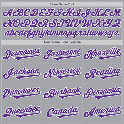 Custom Gray Purple-White Authentic Two Tone Baseball Jersey