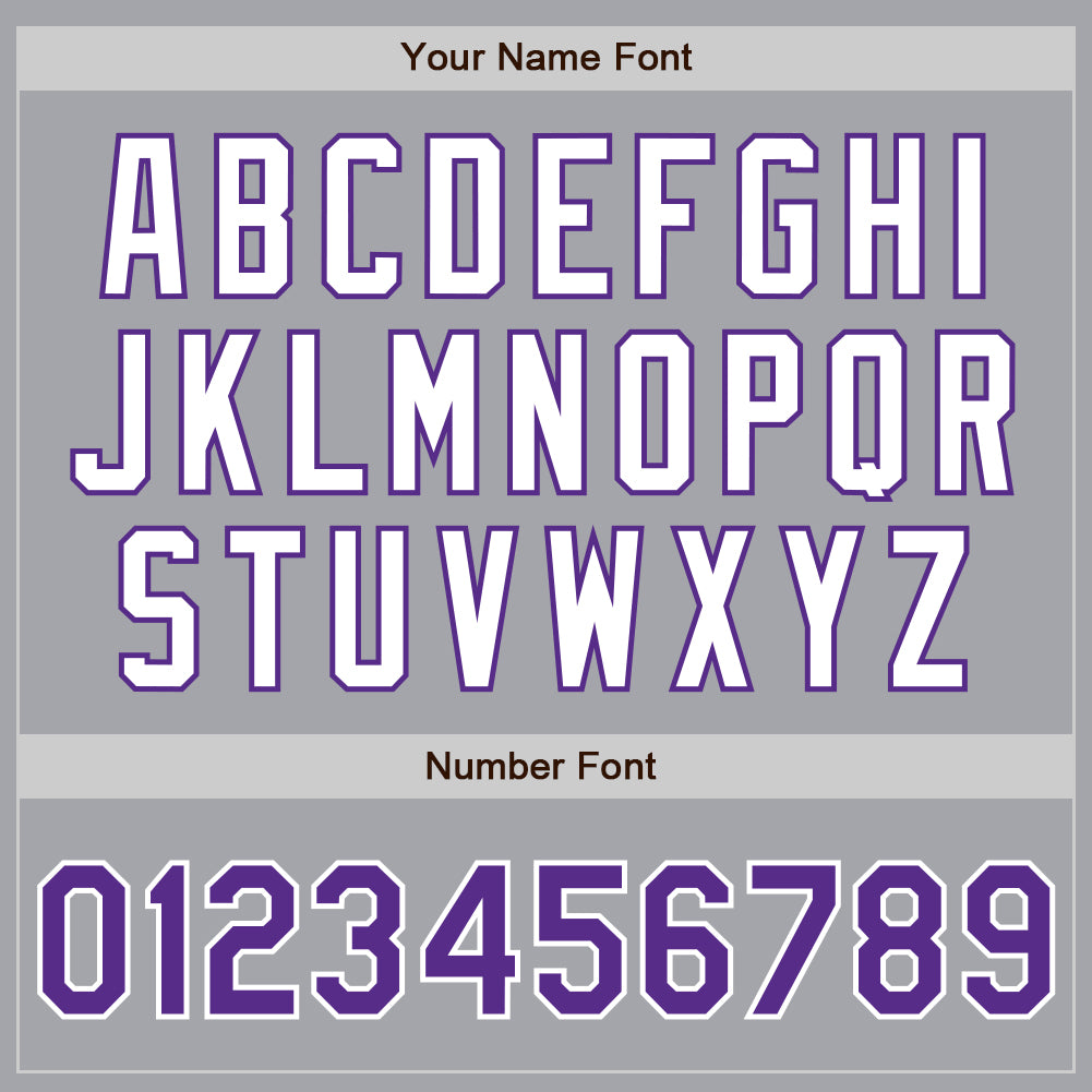 Custom Gray Purple-White Authentic Two Tone Baseball Jersey
