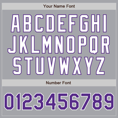 Custom Gray Purple-White Authentic Two Tone Baseball Jersey