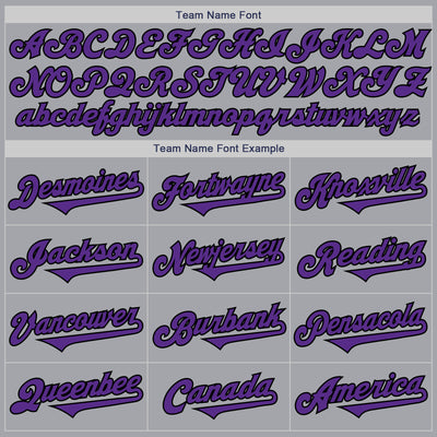 Custom Gray Purple-Black Authentic Two Tone Baseball Jersey