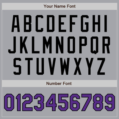 Custom Gray Purple-Black Authentic Two Tone Baseball Jersey