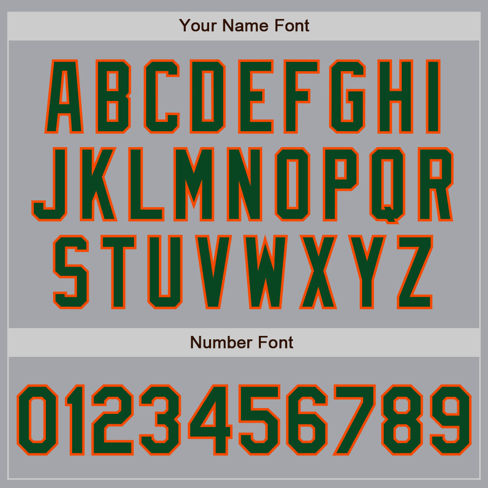 Custom Gray Green-Orange Authentic Two Tone Baseball Jersey