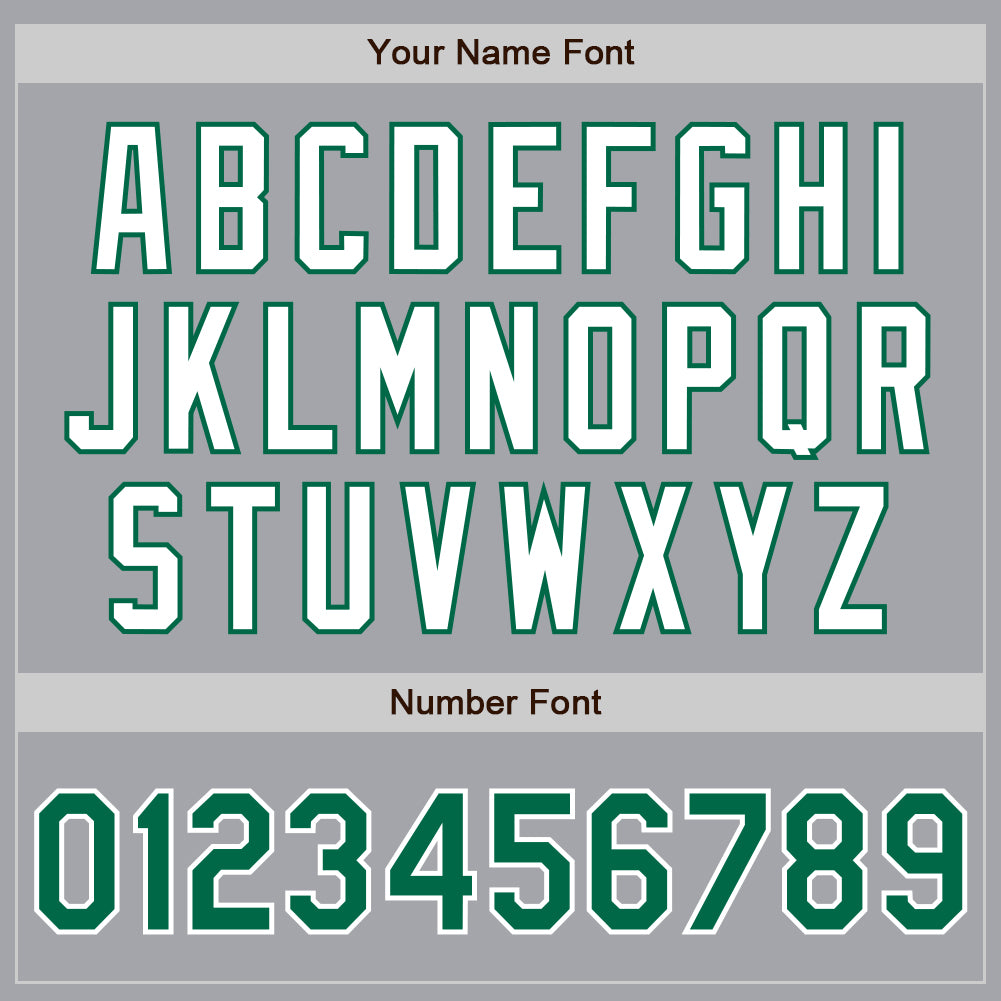 Custom Gray Kelly Green-White Authentic Two Tone Baseball Jersey