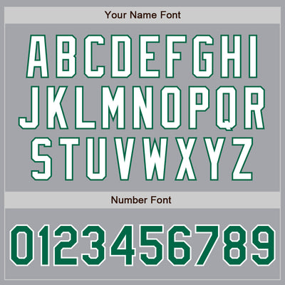 Custom Gray Kelly Green-White Authentic Two Tone Baseball Jersey