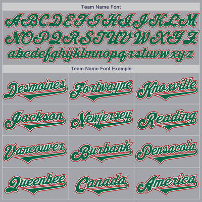 Custom Gray Kelly Green-Red Authentic Two Tone Baseball Jersey