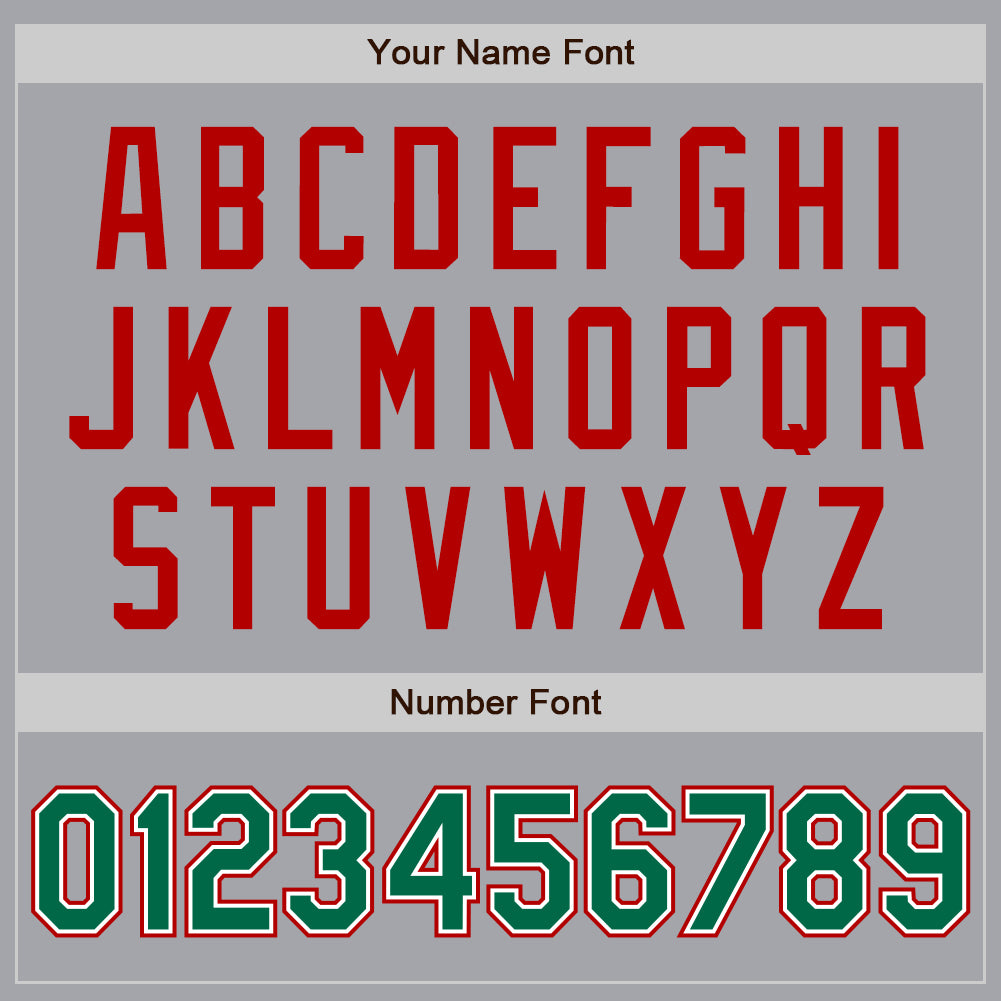 Custom Gray Kelly Green-Red Authentic Two Tone Baseball Jersey