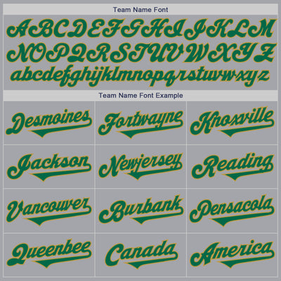 Custom Gray Kelly Green-Old Gold Authentic Two Tone Baseball Jersey